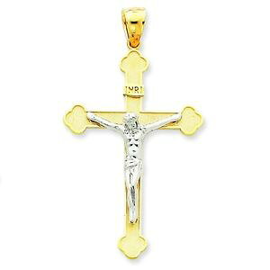 �y���������z�l�b�N���X�@14ktwotone�T�e��castediniri�y���_���g14k twotone gold solid satin polished casted hollow iniri crucifix pendant
