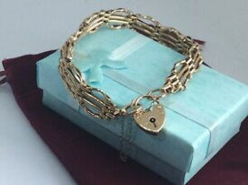 【送料無料】ネックレス　ゴールドゲートリンクブレスレットbeautiful 9ct gold gate link bracelet