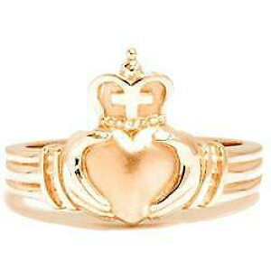 �y���������z�l�b�N���X�@�C�G���[�S�[���h�����Y�b�h�N���_�����Oyellow gold mens claddagh wedding anniversary ring