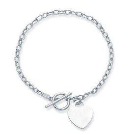 【送料無料】ネックレス　kホワイトゴールドチェーンオーバルリンクハートブレスレット14k white gold chain oval link heart bracelet, 750