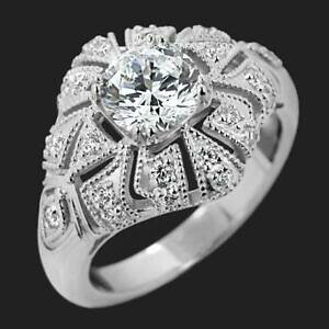 yzlbNX@135 ct moissanite9kzCgS[hJbg135 ct moissanite round cut antique wedding engagement ring in 9k white gold