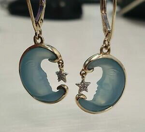 �y���������z�l�b�N���X�@�C�A�����O�O�������[���[glenn lehrer limited edition man in the moon blue chalcedony earrings