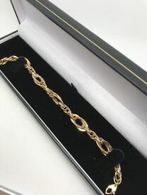 【送料無料】ネックレス　イエローゴールドインチファンシーリンクブレスレット9ct yellow gold 75 inch fancy link bracelet
