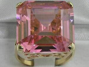 yzlbNX@\bhS[hXNGAIN^SsNTt@CAOJbgluxury solid 9ct gold huge heavy square octagon cut synthetic pink sapphire ring