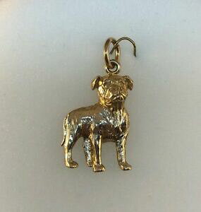 �y���������z�l�b�N���X�@�S�[���h�u���}�X�`�t�y���_���g�x�[��9ct gold bull mastiff dog pendant 38cms inc bale x 2cms 67gms