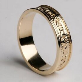 【送料無料】ネックレス　ゴールドッドクラダデザインリング14k gold irish made claddagh design ring, wedding, anniversary 6mm wide
