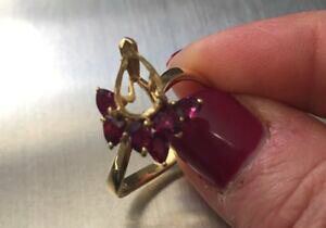 �y���������z�l�b�N���X�@�\���b�h�S�[���h�����O���r�[�T�C�Y18k solid gold ring mounting with rubies signed jose hess size 875, 47 g