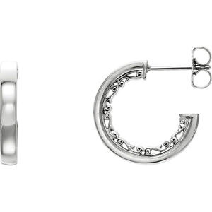 �y���������z�l�b�N���X�@k�z���C�g�S�[���h�t�[�v�C�������Ovintageinspired hoop earrings in 14k white gold