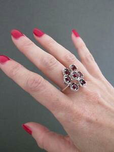 �y���������z�l�b�N���X�@�r���e�[�W�V���o�[�K�[�l�b�g�����Ovintage silver garnet modernist ring