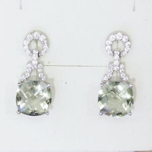 yzlbNX@NbVO[AWXgJbgCObeautiful cushion cut green amethyst and cz earrings