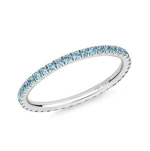 【送料無料】ネックレス ホワイトゴールドサイズトパーズフルエタニティリングblue topaz full eternity ring in 18ct white gold uk size j
