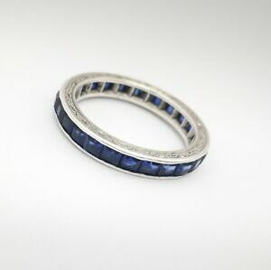 yzlbNX@JbgTt@CAOTCYblue square calibre cut sapphire eternity rings size n us 65