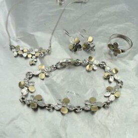【送料無料】ネックレス　ハダルデザイナーフルセットブライダルハンドメイドkゴールドシルバーミリhadar designers full jewelry set bridal gift floral handmade 9k gold silver ms