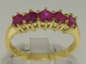 【送料無料】ネックレス　イエローゴールドルビーリングサイズ14ct yellow gold natural ruby womens eternity ring sizes j to z
