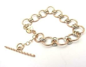 【送料無料】ネックレス　ローズゴールドラウンドリンクブレスレットイギリス 9ct rose gold round link bracelet handcrafted uk hallmarked free pamp;p