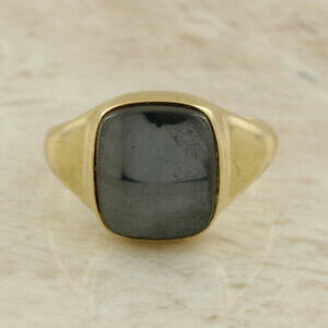 yzlbNX@re[Ww}^CgCG[S[hTCYvintage hematite 14ct yellow gold signet ring size t