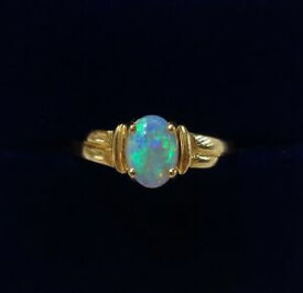 【送料無料】ネックレス　オパールリングイエローゴールドサイズグラムnatural opal ring 18ct yellow gold size o us 7 16 grams