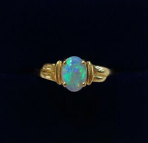 yzlbNX@Ip[OCG[S[hTCYOnatural opal ring 18ct yellow gold size o us 7 16 grams