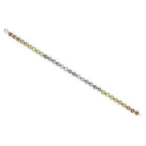 yzlbNX@womens 9ctzCg75womens 9ct white gold multicoloured gemstone 75 bracelet