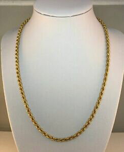 �y���������z�l�b�N���X�@�S�[���h�\���b�h���[�v�`�F�[��9ct gold solid rope chain length 18 3mm wide 88gms