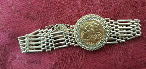 yzlbNX@9ct gold gate braceletGUxX1982sovereign 167 gms fully hallmark9ct gold gate bracelet elisabeth 1982 half sovereign 167 gm