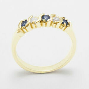 yzlbNX@CG[S[hTt@CAOTCY18ct 750 yellow gold natural sapphire amp; cz womens eternity ring sizes j to z