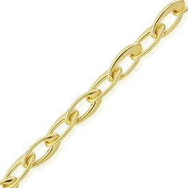 【送料無料】ネックレス　ゴールドフラットオーバルリンクブレスレット9ct gold flat oval link ellipsoid bracelet 72518cm