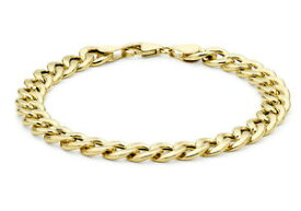 【送料無料】ネックレス　9ctイェローゴールド20cm8ニュー9ct yellow gold hollow oval curb bracelet 20cm8