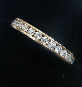 yzlbNX@S[heVZbgOTCY14ct gold tension set cz half eternity ring, size i