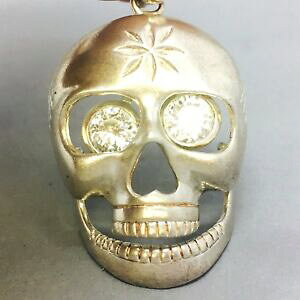 yzlbNX@\bhX^[OVo[L[rbNWRlarge 925 solid sterling silver cubic zircon movable skull head pendent 866
