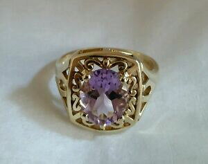 yzlbNX@CG[S[hhXOAWXgha 9ct yellow gold dress ring claw set with a amethyst gemstone london 1993