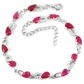 【送料無料】ネックレス　スターリングシルバーピンクルビーブレスレットインチsterling silver 925 pear genuine natural pink ruby bracelet 7 812 inch