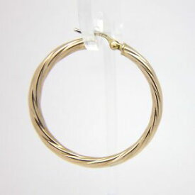 【送料無料】ネックレス　イアリング9ctイェローゴールド 36mmfancy twist hoop earrings 9ct yellow gold 36mm