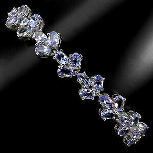�y���������z�l�b�N���X�@�^���U�i�C�g�f�U�C�i�[75�X�^�[�����O925sterling silver 925 oval genuine natural tanzanite designer bracelet 75 inch