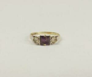 yzlbNX@CG[S[hAWXgOTCY9ct yellow gold amethyst amp; quartz ring uk size p us 7