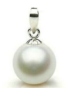 �y���������z�l�b�N���X�@���E���h�y���_���gk�z���C�g�S�[���haaa round 12 mm white south pearl pendant 14k white gold