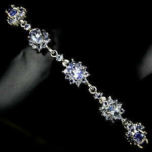 yzlbNX@X^[OVo[^UiCgI[oNX^uXbgC`sterling silver 925 oval genuine natural tanzanite oval cluster bracelet 7 inch