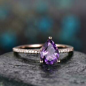 yzlbNX@AWXgfB[XOk[YS[hX^[OVo[165ct amethyst amp; cz womens ring 14k rose gold finish 925 sterling silver
