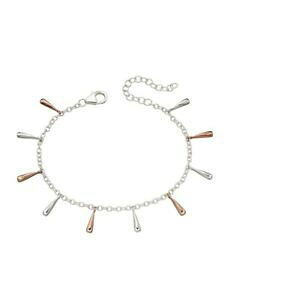 �y���������z�l�b�N���X�@�G�������g�V���o�[�~�b�N�X���[�Y�v���[�g�V���o�[�h���b�v�u���X���b�gelements silver mix rose plate and silver drop bracelet b5059