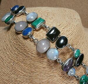 yzlbNX@ChVo[}`uXbgstunning wide silver multi gemstone bracelet