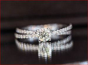 yzlbNX@EhJbgVNX^[OVo[1ct round cut white moissanite 2 shank engagement ring 925 sterling silver
