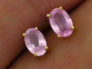 yzlbNX@CG[S[hsNTt@CAX^bhCOclassic genuine 9ct yellow gold natural pink sapphire 6x4mm oval stud earrings