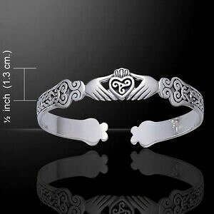 yzlbNX@s[^[Xg[Pgcladdagh925X^[Oceltic claddagh triskele 925 sterling silver bracelet by peter stone