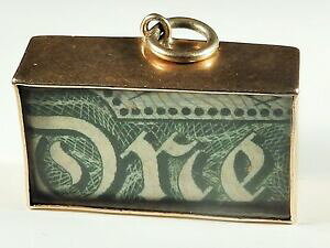 �y���������z�l�b�N���X�@�C�G���[�S�[���h�|���h�m�[�g�y���_���ga fine 9ct yellow gold old one pound note charm pendant wt 44g