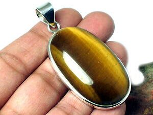 yzlbNX@^CK[ACy_glarge tigers eye sterling silver gemstone pendant 925 gift boxed