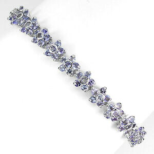 yzlbNX@X^[OVo[^UiCgt[uXbgsterling silver 925 genuine natural blue violet tanzanite floral bracelet 75 in