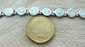 【送料無料】ネックレス　925 sterlingopalbezel195cm girl women925 sterling silver created opal solid bezel round bracelet 195cm girl women