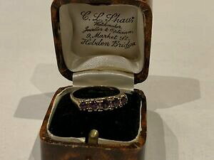 �y���������z�l�b�N���X�@���B���e�[�W�S�[���h�A���W�X�g�����Oa vintage 9ct gold 5 stone amethyst ring