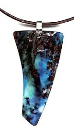 【送料無料】ネックレス　オーストラリアオパールペンダントコード48x25x5 mm51 ctbig australian blue boulder opal silver pendant leather cord 48x25x5 mm 51 ct
