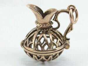 �y���������z�l�b�N���X�@���B���e�[�W�S�[���h�W���O�y���_���gvintage 9ct gold jug charm pendant opening ideal gift 375 d64